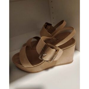 Torrid Tan Buckle Wedge Sandals